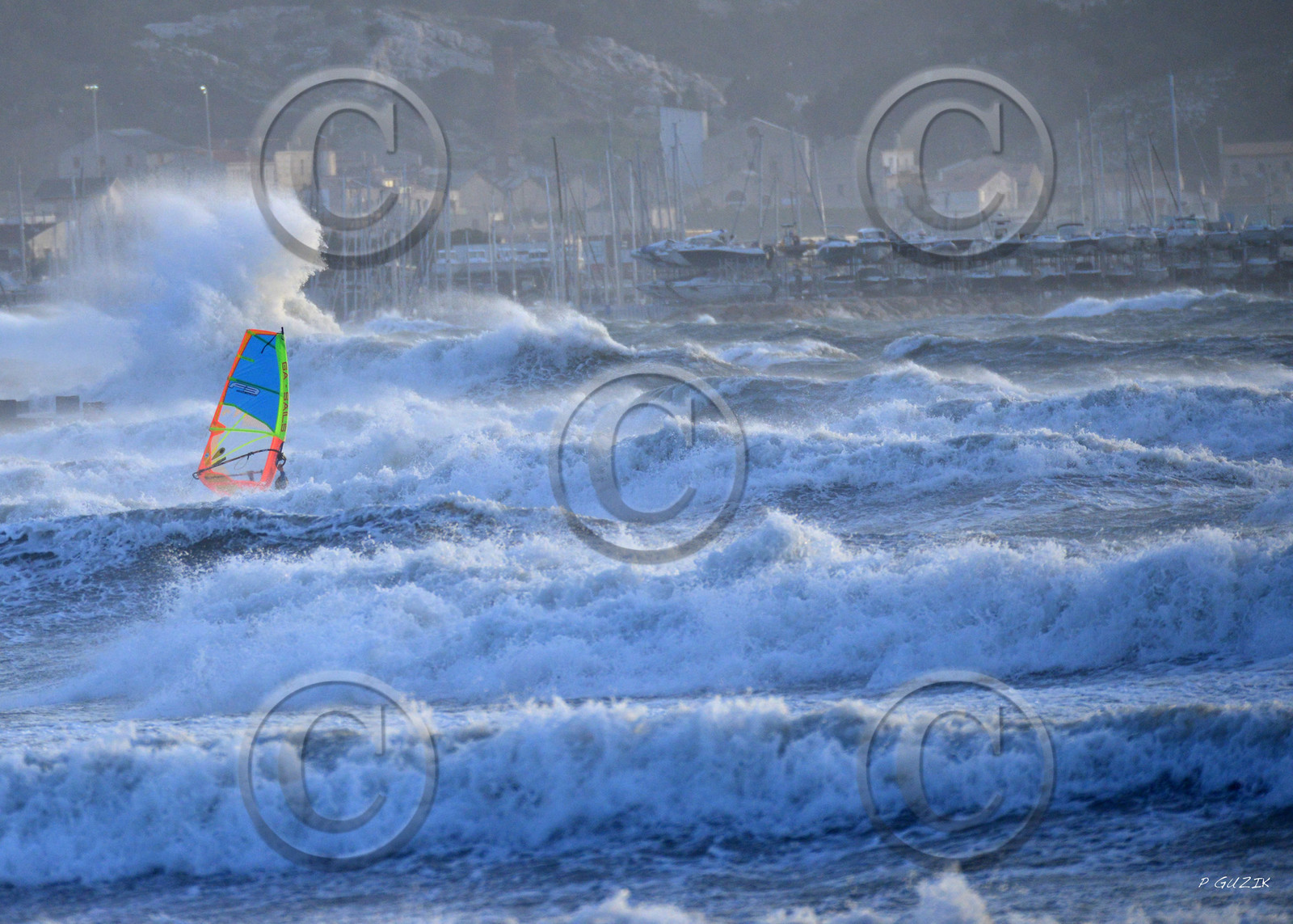 TEMPETE ZEUS MARSEILLE ,PLAGE DU PRADO,WINDSURF, PLANCHE À  VOILE