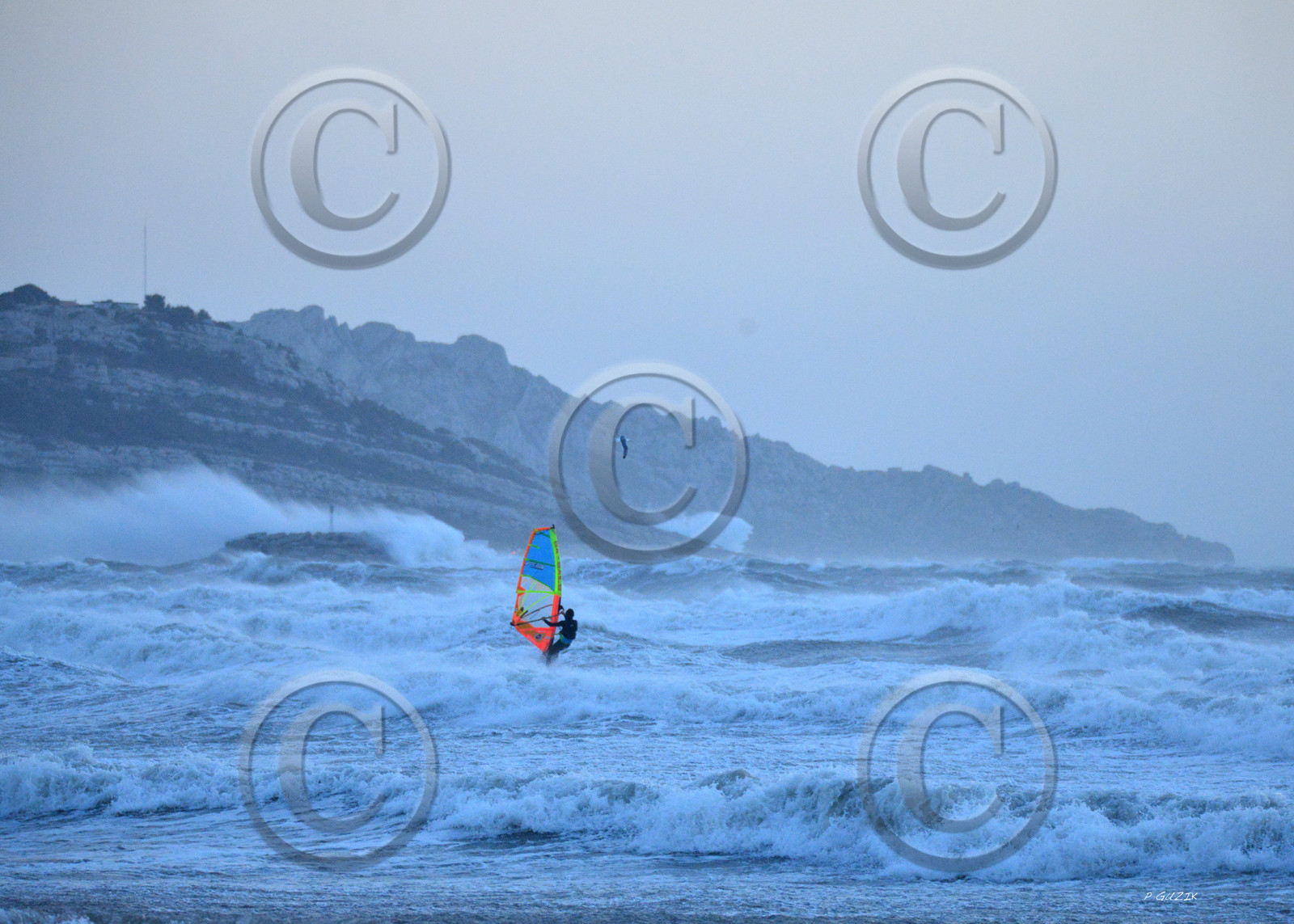 TEMPETE ZEUS MARSEILLE ,PLAGE DU PRADO,WINDSURF, PLANCHE À  VOILE