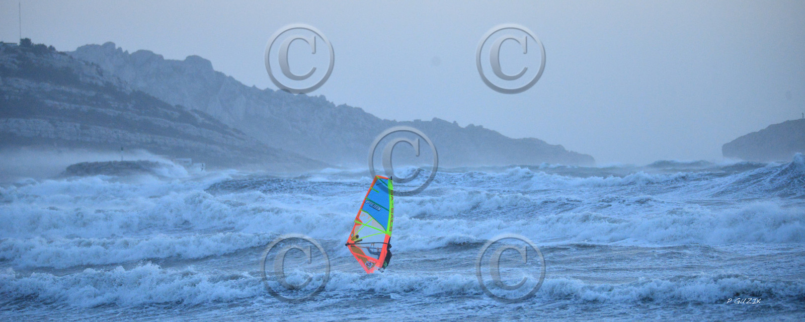 TEMPETE ZEUS MARSEILLE ,PLAGE DU PRADO,WINDSURF, PLANCHE À  VOILE