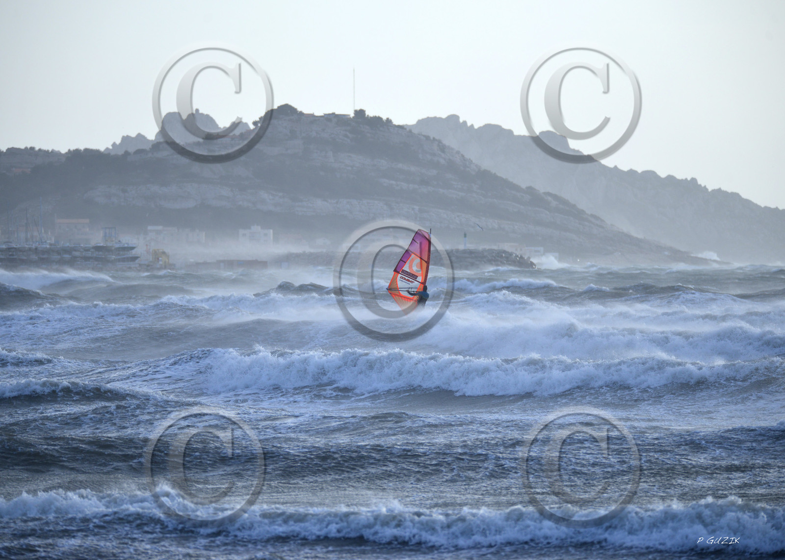 TEMPETE ZEUS MARSEILLE ,PLAGE DU PRADO,WINDSURF, PLANCHE À  VOILE