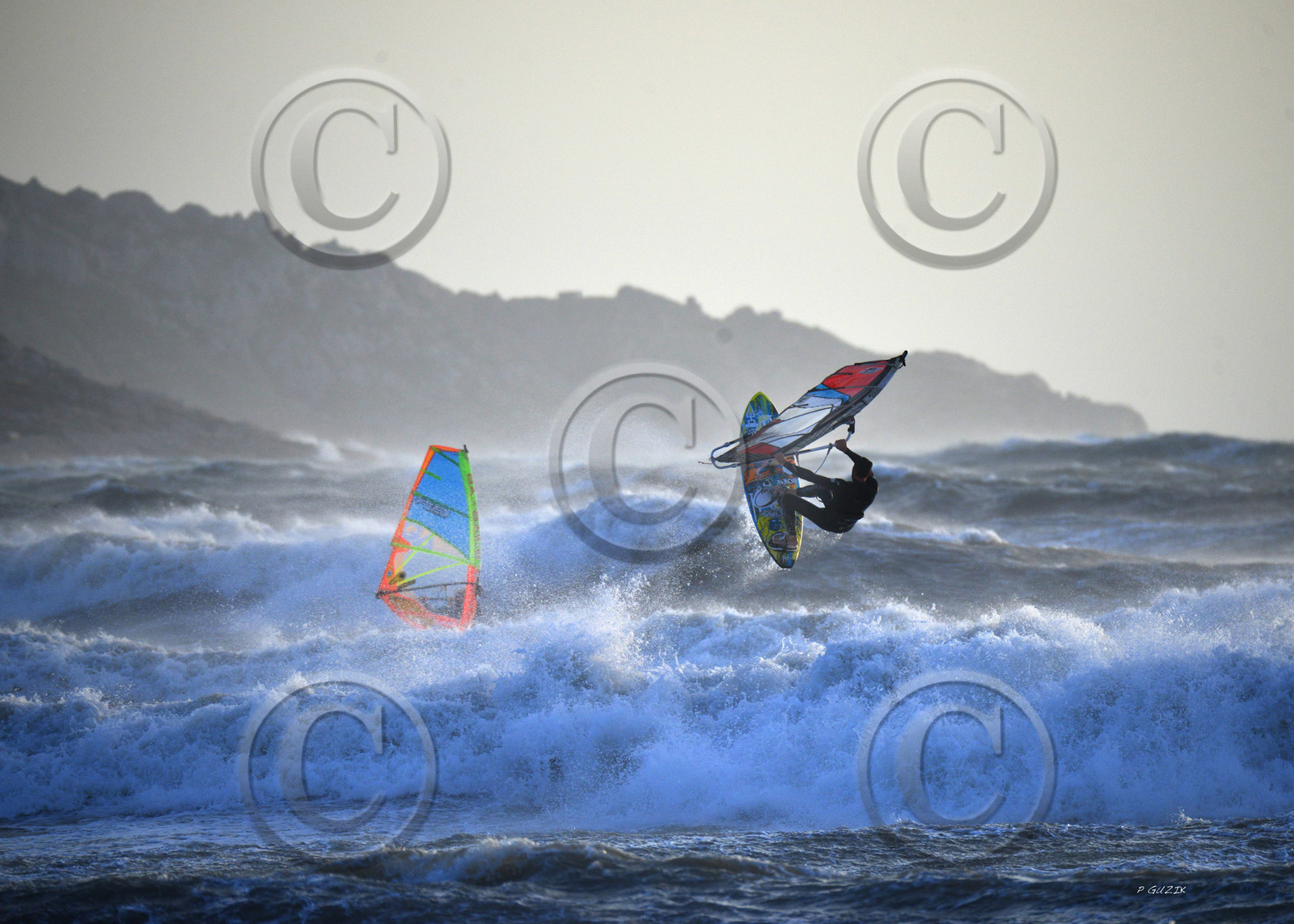 TEMPETE ZEUS MARSEILLE ,PLAGE DU PRADO,WINDSURF, PLANCHE À  VOILE