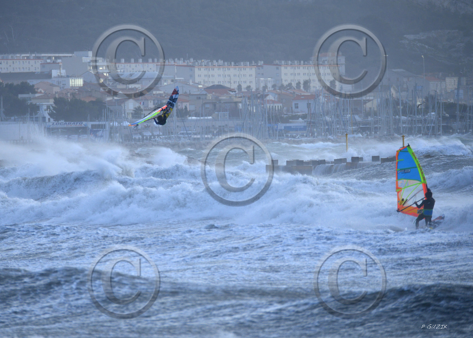 TEMPETE ZEUS MARSEILLE ,PLAGE DU PRADO,WINDSURF, PLANCHE À  VOILE