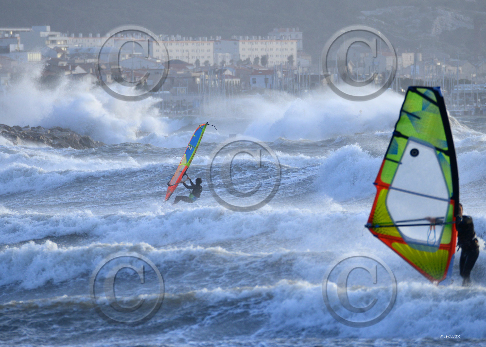 TEMPETE ZEUS MARSEILLE ,PLAGE DU PRADO,WINDSURF, PLANCHE À  VOILE
