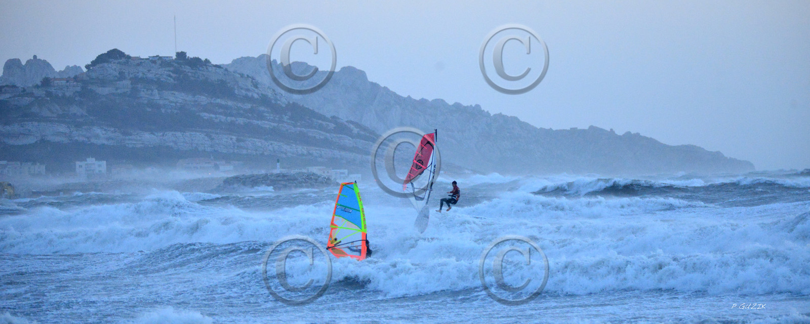 TEMPETE ZEUS MARSEILLE ,PLAGE DU PRADO,WINDSURF, PLANCHE À  VOILE